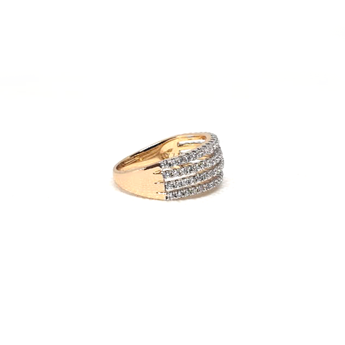 Goldplated 4 Lines  Stones Ring