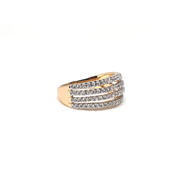 Goldplated 4 Lines  Stones Ring