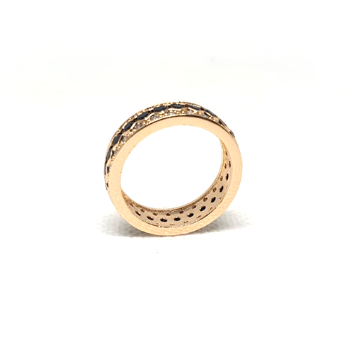 Goldplated Black Stones With Silver Stones Ring