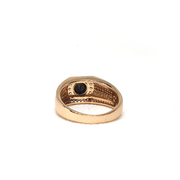 Goldplated Mens Black with White Stones Ring