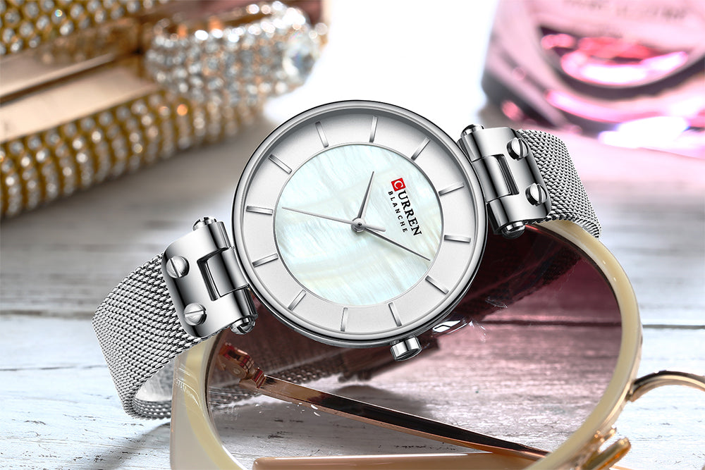 CURREN Creative Simple Quartz Watch – Silver - Eshaal Fashion