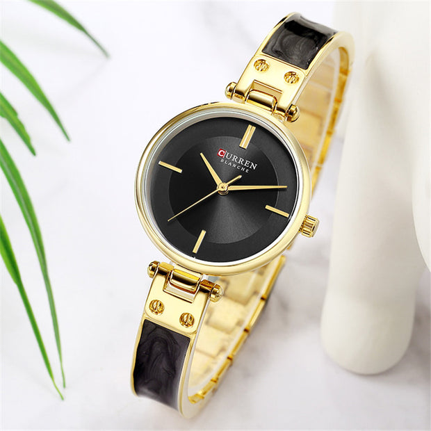 CURREN Stainless Steel Classic Wrist Watch – Black Gold - Eshaal Fashion