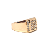 Goldplated Silver Stones Men Square Style Ring