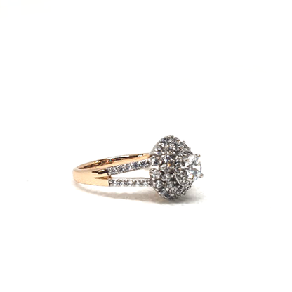 Elegant Silver Crystal Stones Goldplated Ring - Eshaal Fashion