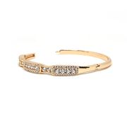 Goldplated Crystal Zircons Stylish Bangle Bracelet