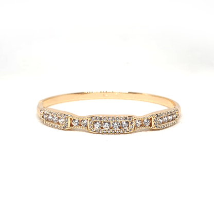 Goldplated Crystal Zircons Stylish Bangle Bracelet
