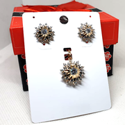 Beautiful Shinning  Goldplated Crystal Stone Locket Set With Chain - Eshaal Fashion