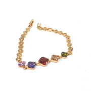 Multi Crystal Stones Gold Plated Bracelet
