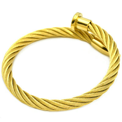 Rope of Hope Golden Stainless Steel Men Bracelet