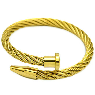 Rope of Hope Golden Stainless Steel Men Bracelet