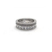 Silver Plated Round Ring with Crystal Stones
