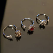 Silver plated Roundable Crystal Stone Ring