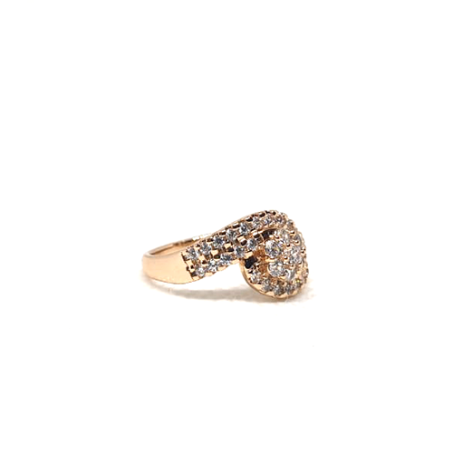Stylish Curve Stones Goldplated Ring