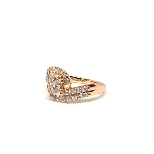 Stylish Curve Stones Goldplated Ring