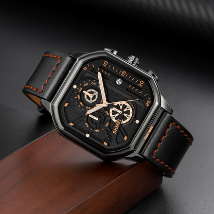Get Exclusive Square Shaped Leather Belt Men Watch