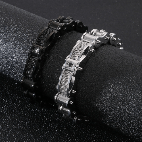 Blackplated Bike Chain Style Stainless Steel Men Bracelet - Eshaal Fashion