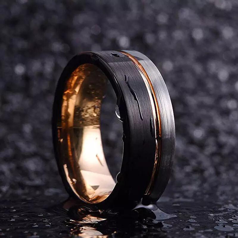 Black Track – Tungsten Carbide Ring - Eshaal Fashion