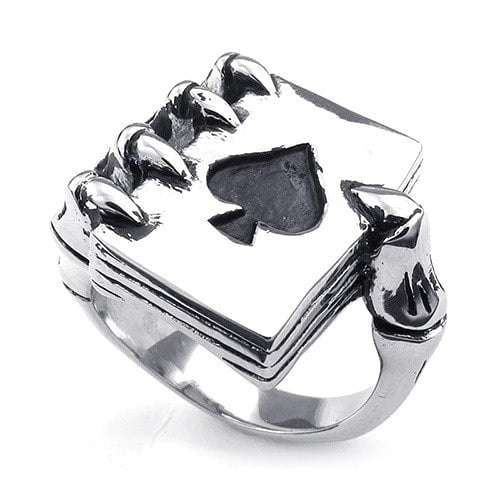 Claw Spades Poker Ring Stainless Steel - Eshaal Fashion