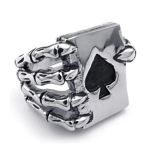 Claw Spades Poker Ring Stainless Steel - Eshaal Fashion