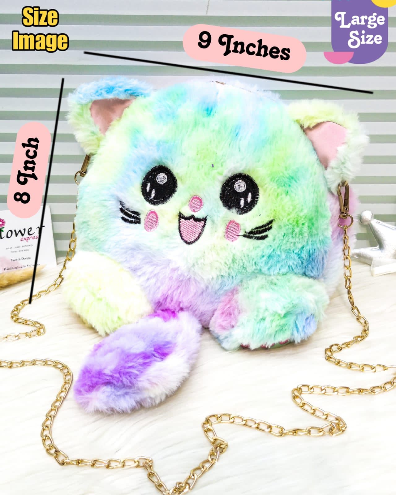 Get Cute Plush Cat Furr Crossbody Bags