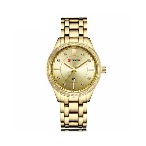 Golden Women Watches Top Brand Luxury Gold Ladies Watch Date Band Classic Bracelet Female Clock with gold dial