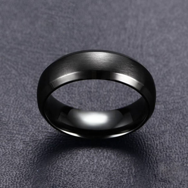 Men Black Stainless Steel Ring