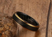 Men Thick Black Double Edge Tungsten Ring