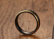 Men Thick Black Double Edge Tungsten Ring