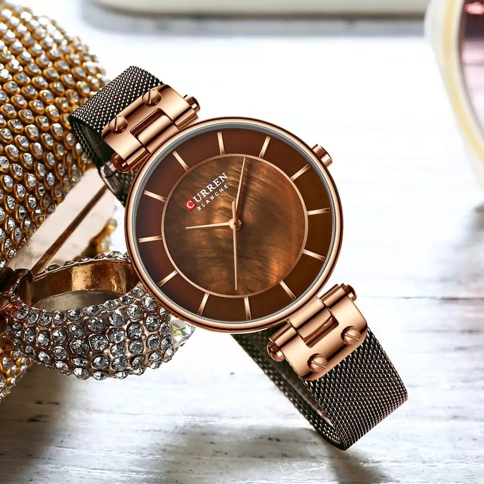 CURREN Creative Simple Quartz Watch – Brown Dial - Eshaal Fashion