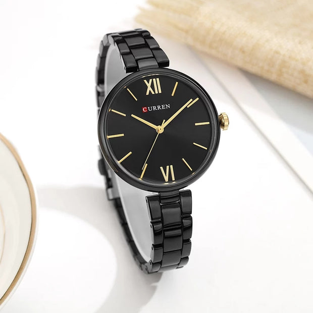 CURREN 9017 New Women Watches Luxury Brand Watch – Black - Eshaal Fashion