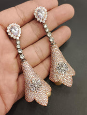 Get Exclusive Copper Zircons Floral Earrings
