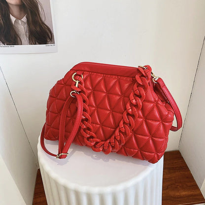 Get Exclusive Quilted Acrylic Chain Cross Body Bag