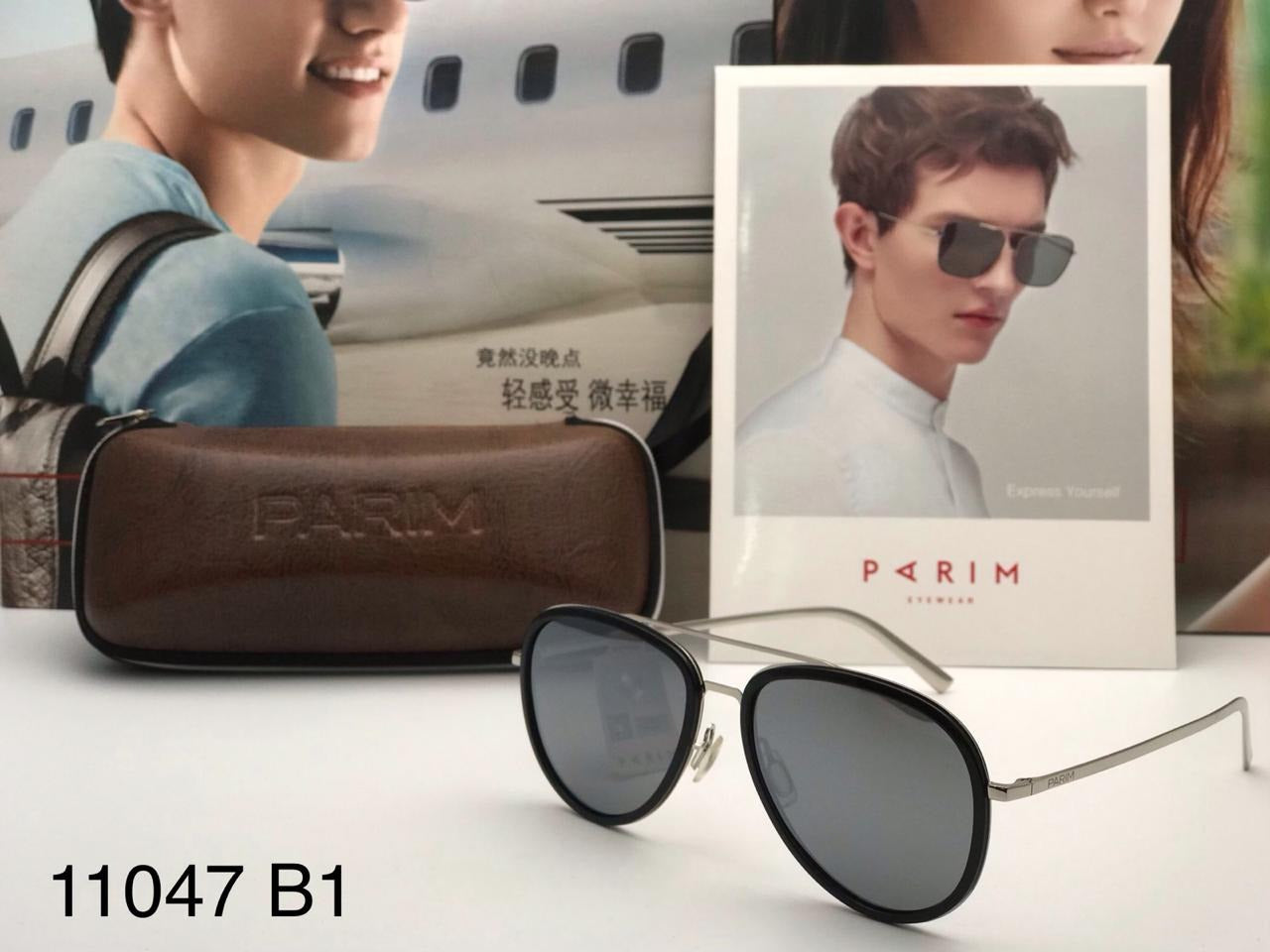 Unisex PARIM Cool Black Sunglasses For Men-11047-B1