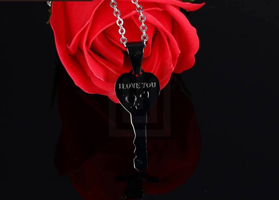 EshaalFashion Heart Lock Double Necklace for Men and Women