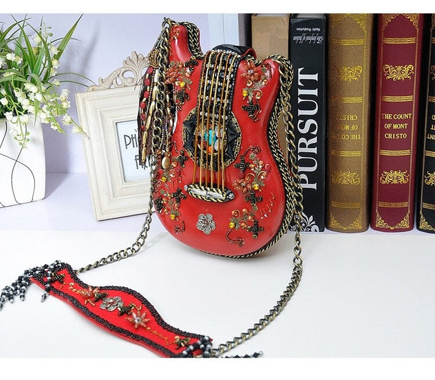 Get Exclusive Guitar Tassel Style Long Chain Cross Body Bag