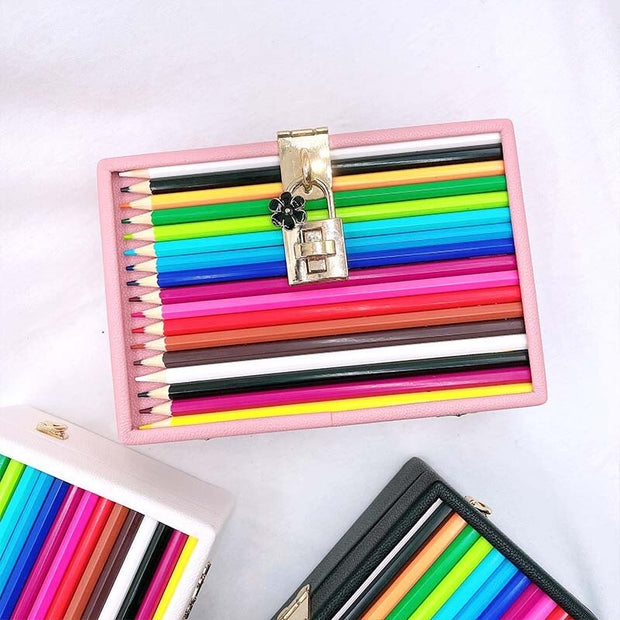 Color Pencil Box Style Crossbody Bag