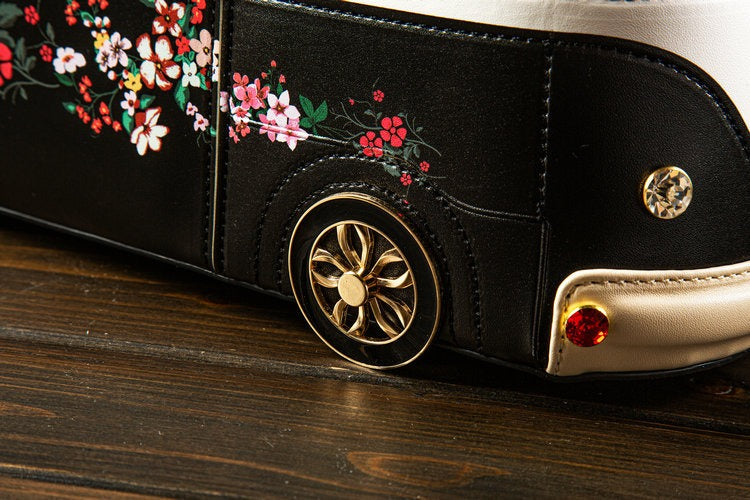 Get Exclusive Embroidery Bus Style Shoulder Bag