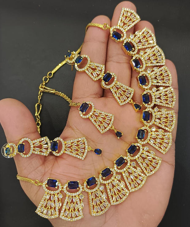 Get Beautiful Crystal Bridal Necklace Set by Eshaalfashion