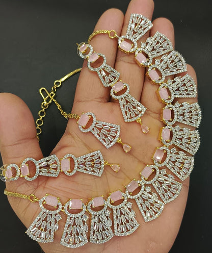 Get Beautiful Crystal Bridal Necklace Set by Eshaalfashion