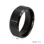 Men Slant Edge Black Stainless Steel Ring