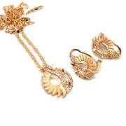Goldplated Dull N Shine Style Floral Locket Set With Chain