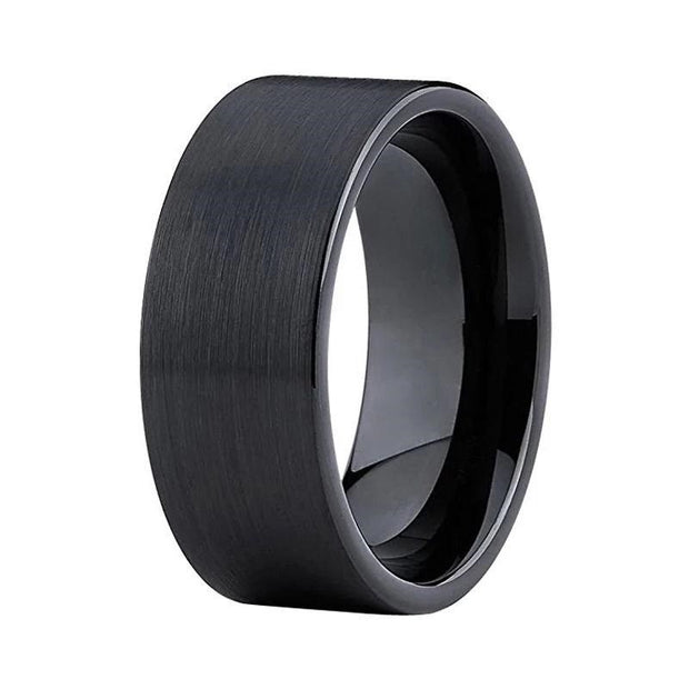 Men Black Tungsten Carbide Ring Carbonized