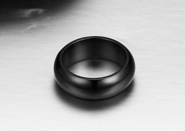 Men Black Stainless Steel Ring